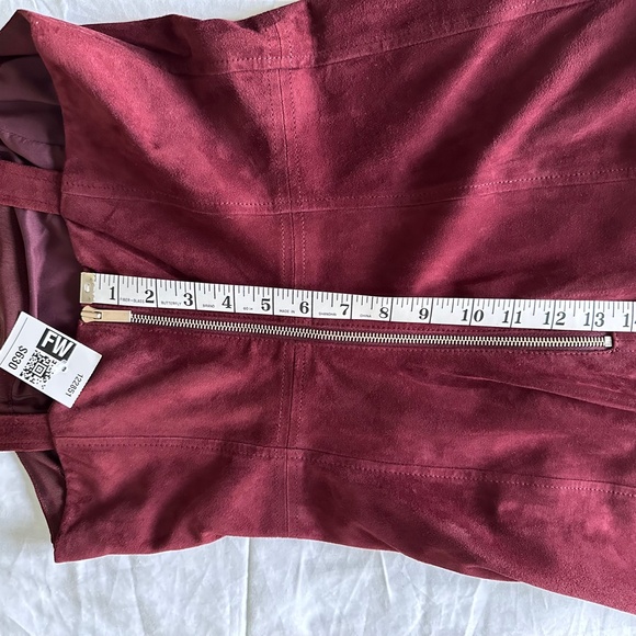 NWT INTERMIX Swede Burgundy Wine colour designer Dress size 2 - Picture 15 of 15